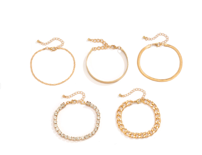 Elegante Silberarmband-Set 5er Pack