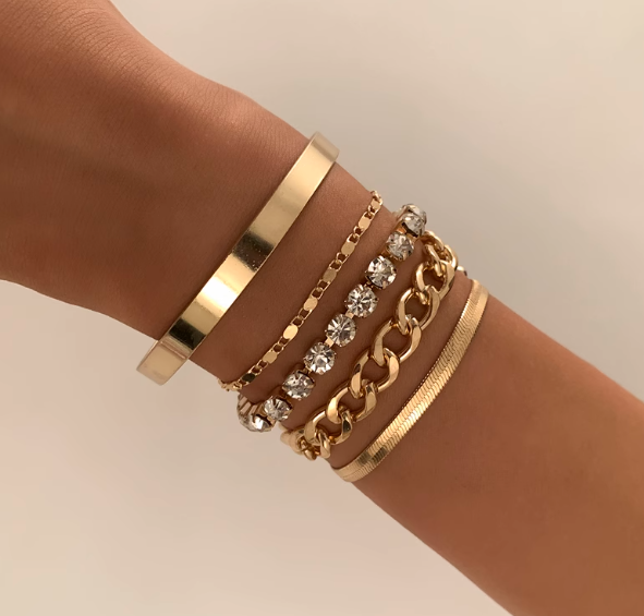Elegante Silberarmband-Set 5er Pack