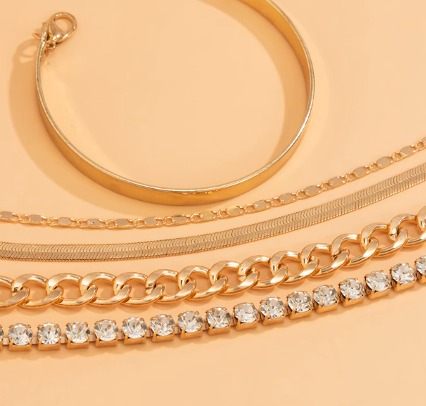 Elegante Silberarmband-Set 5er Pack