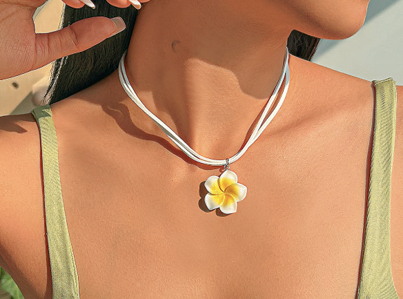 Blumen Halskette und Ohrringe