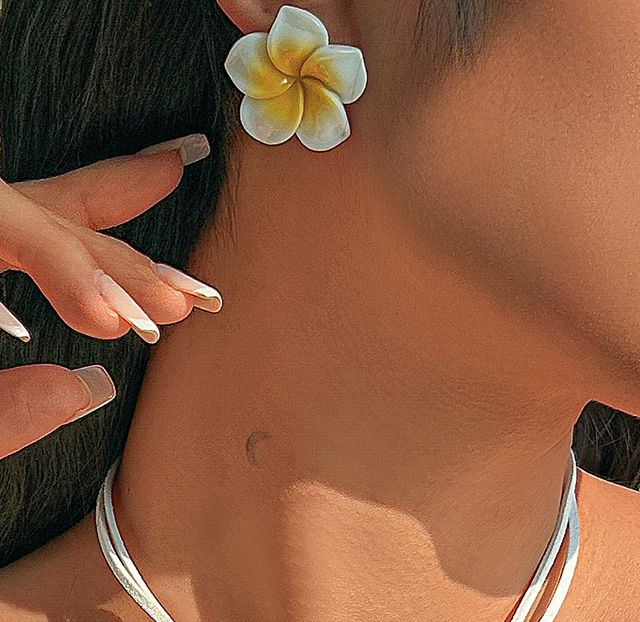 Blumen Halskette und Ohrringe