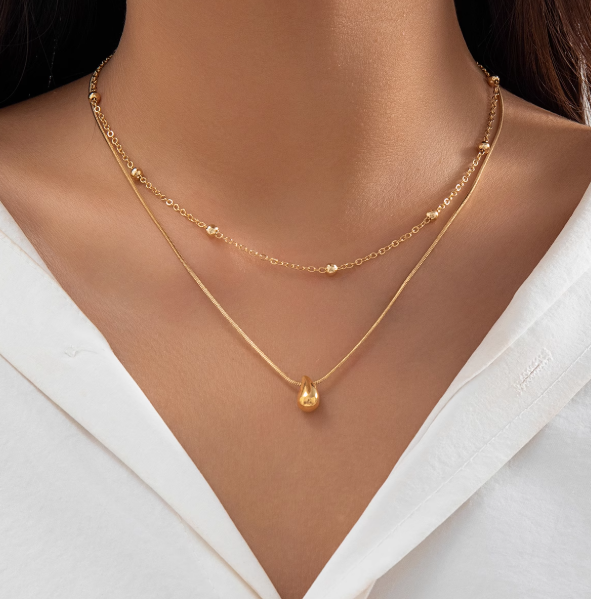 Elegante Doppelstrang-Halskette